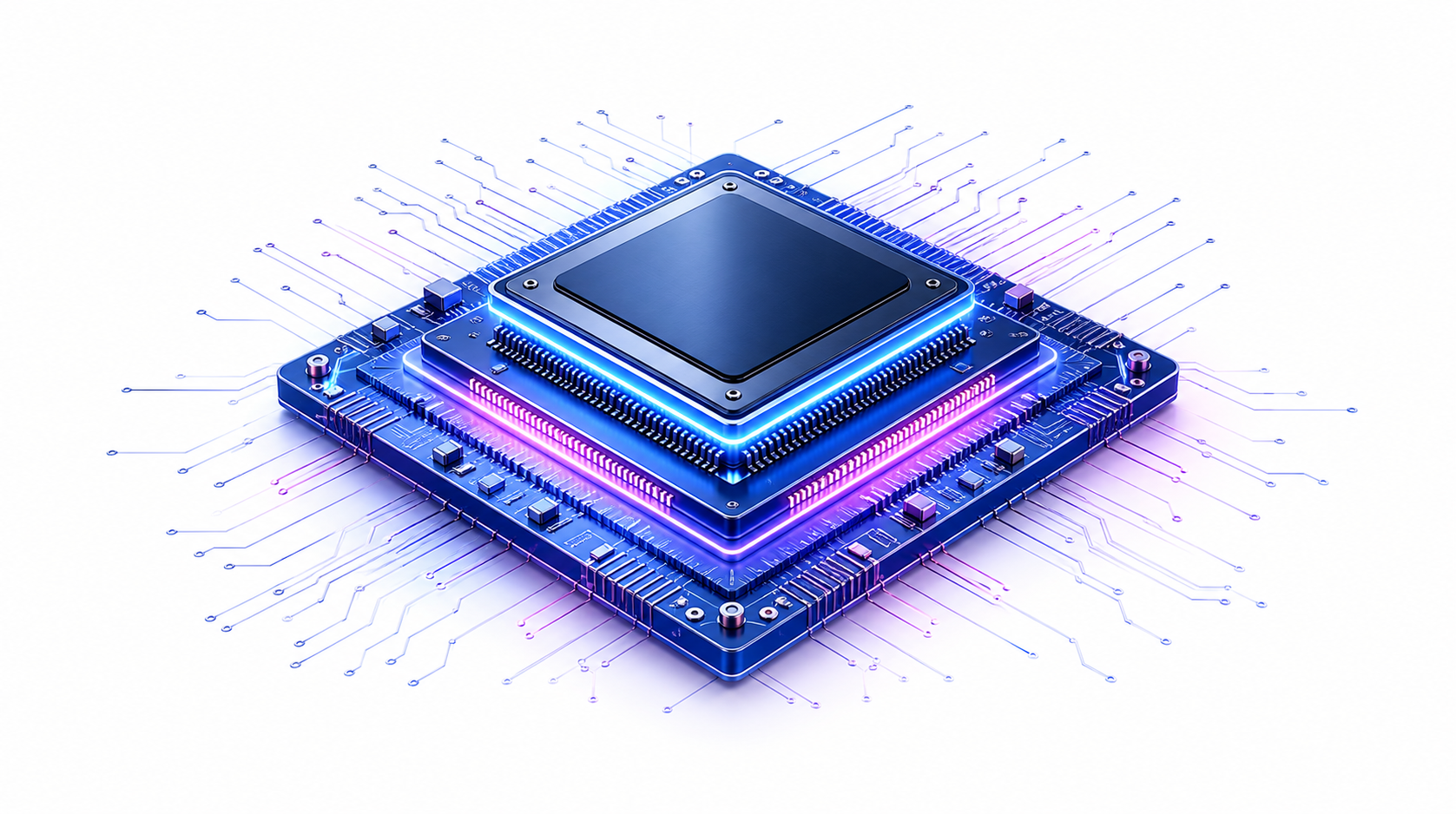 Illuminated semiconductor processor on a circuit platform